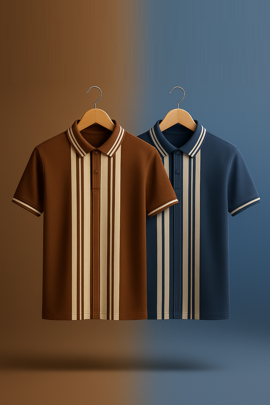 Pack Of 2 Striped Polo Shirt