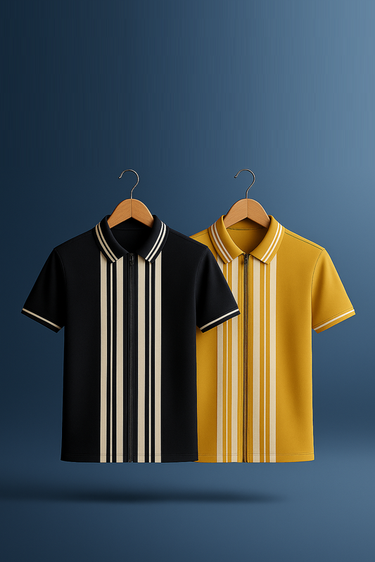 Pack Of 2 Striped Polo Shirt