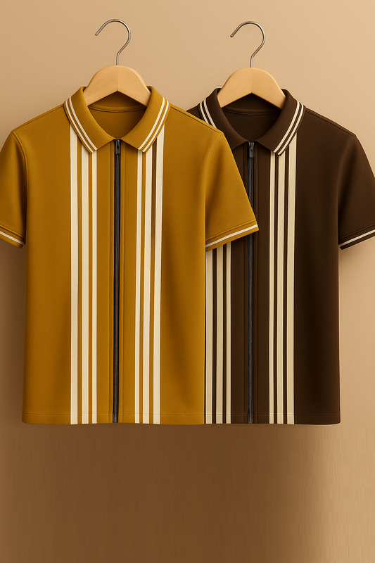 Pack Of 2 Striped Polo Shirt