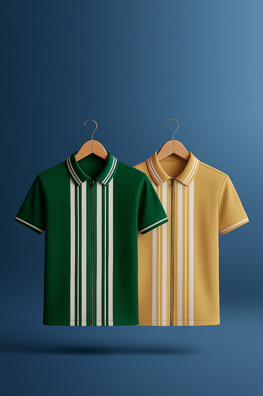 Pack Of 2 Striped Polo Shirt